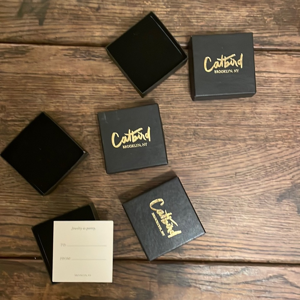 Catbird Jewelry Gift Boxes (3) with 3-slot foam inserts (3) with Gift Card (1!)